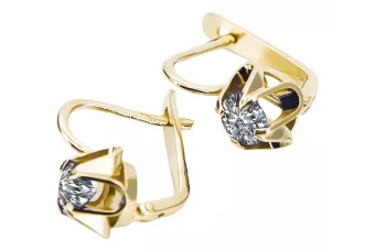 14K Yellow gold Zircon Earrings Vintage Jewlery vec018y